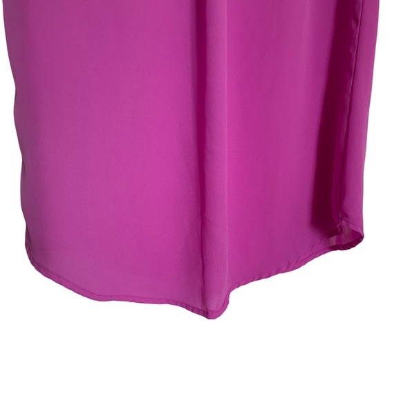 EXPRESS Blouse The Portofino Shirt Sleeveless V Neck Button Up Pink Purple EUC - Picture 5 of 14